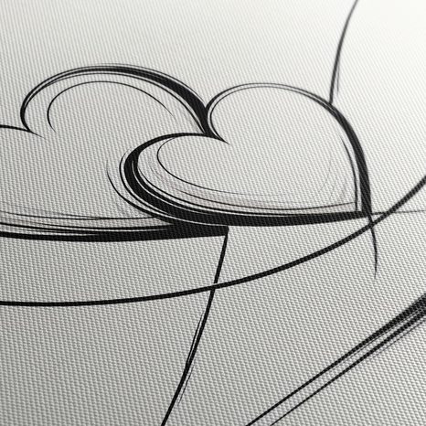 WANDBILD VERSCHLUNGENE HERZEN IN LINIEN - BILDER MIT LIEBESMOTIVEN - BILDER