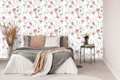 TAPETE ROMANTISCHE BLUMEN - TAPETEN MIT BLUMENMOTIVEN - TAPETEN