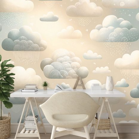 SAMOLEPÍCÍ FOTOTAPETA POHÁDKOVÉ DEŠŤOVÉ MRAKY - ΠΑΙΔΙΚΉ ΤΑΠΕΤΣΑΡΊΑ - ΤΑΠΕΤΣΑΡΊΕΣ