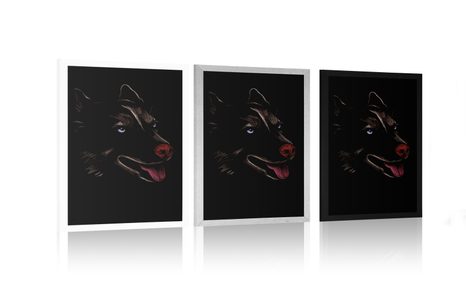 POSTER WOLF IN DER NACHTLANDSCHAFT - MOTIVE AUS UNSERER WERKSTATT - POSTER