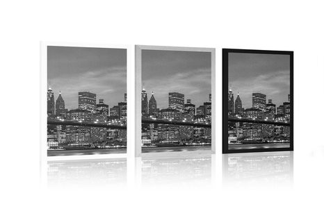 POSTER BLACK AND WHITE BROOKLYN BRIDGE - BLACK AND WHITE - POSTERS