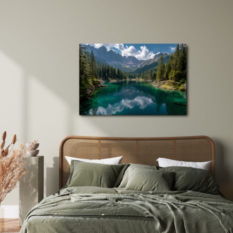 OBRAZ HORSKÉ JEZERO V LESE - OBRAZY JEZERA - OBRAZY