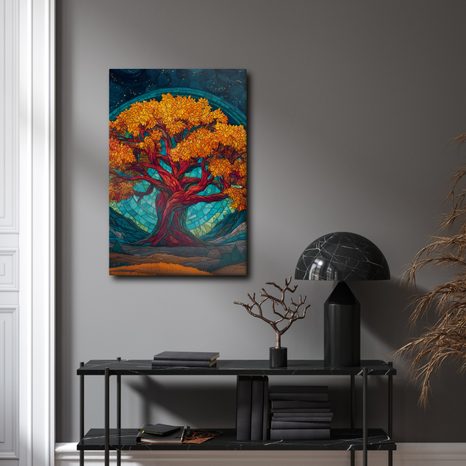 OBRAZ ZÁŘIVÝ STROM ŽIVOTA V NOCI - OBRAZY STROMY ŽIVOTA - OBRAZY