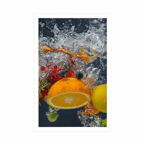 PLAGÁT OVOCIE VO VODE - S KUCHYNSKÝM MOTÍVOM - PLAGÁTY