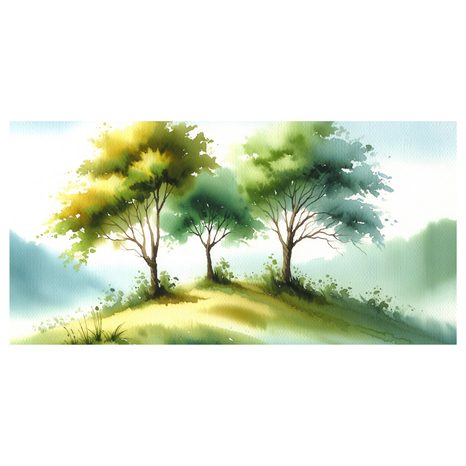 OBRAZ ZELENÁ KRAJINA SE STROMY - OBRAZY STROMY ŽIVOTA - OBRAZY