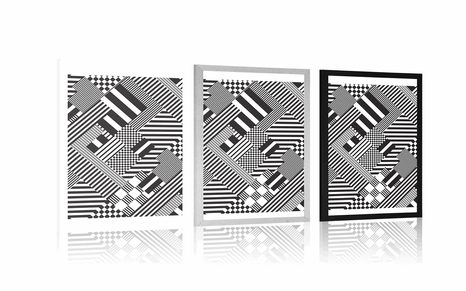 POSTER ELEGANT PATTERNS IN A UNIQUE DESIGN - BLACK AND WHITE - POSTERS
