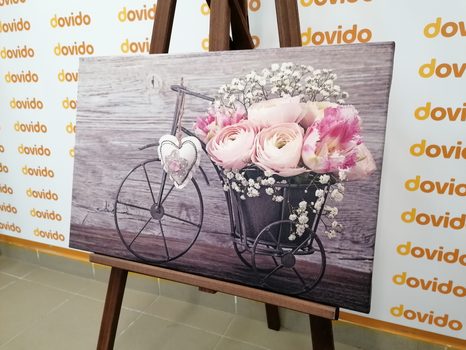 TABLOU FLORI SPLENDIDE ÎNTR-O VAZĂ VINTAGE - TABLOURI VINTAGE ȘI RETRO - TABLOURI