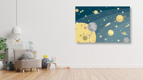 OBRAZ NEOBYČEJNÝ VÝLET VE VESMÍRU - DĚTSKÉ OBRAZY - OBRAZY