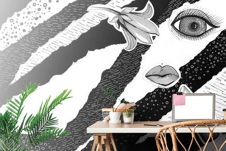 TAPETA ČERNOBÍLÁ MÓDNÍ IKONA - ČERNOBÍLÉ TAPETY - TAPETY