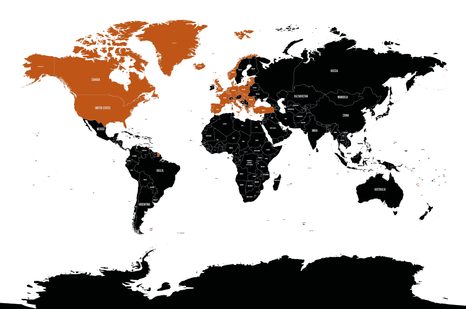 SAMOLEPÍCÍ TAPETA MODERNÍ MAPA S KONTRASTEM - SAMOLEPÍCÍ TAPETY - TAPETY