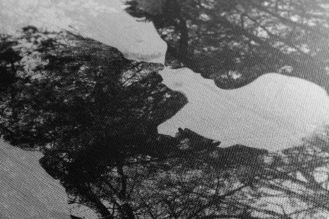 КАРТИНА НА ПЛАТНО – ФОРМА НА ЛЮБОВТА В ЧЕРНО-БЯЛО ИЗПЪЛНЕНИЕ - ЧЕРНО-БЕЛИ КАРТИНИ - КАРТИНИ