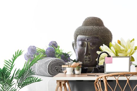 SAMOLEPÍCÍ TAPETA WELLNESS ZÁTIŠÍ S BUDDHOU - SAMOLEPÍCÍ TAPETY - TAPETY