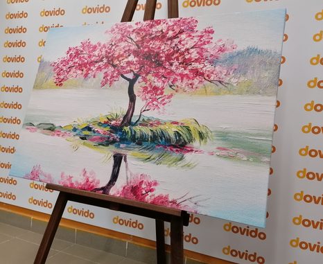 STAMPA SU TELA – CILIEGIO ORIENTALE IN VERSIONE ROSA - QUADRI DI NATURA E PAESAGGIO - STAMPE E QUADRI