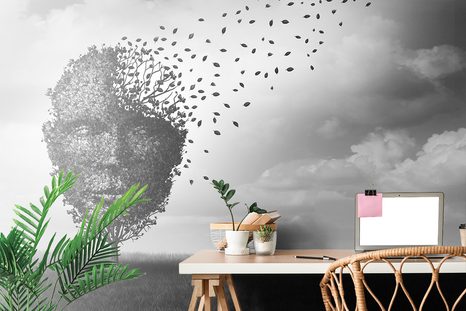 SAMOLEPÍCÍ TAPETA ABSTRAKTNÍ TVÁŘ V PODOBĚ STROMU - SAMOLEPÍCÍ TAPETY - TAPETY