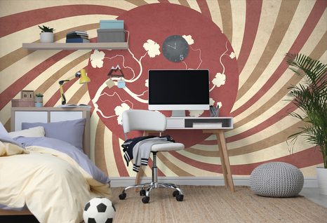 TAPETE ASIATISCHER GRUNGE-HINTERGRUND - VINTAGE- UND RETRO-TAPETEN - TAPETEN