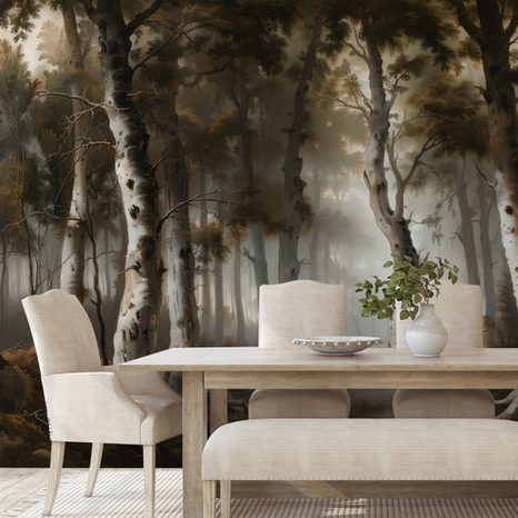 TAPET AUTOADEZIV PEISAJ MISTERIOS DE PĂDURE - TAPET PĂDURE - TAPETURI
