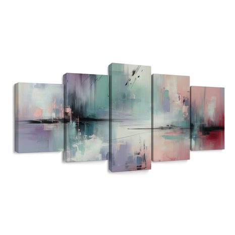5-DÍLNÝ OBRAZ ABSTRAKTNÍ HARMONIÍ BAREV - ABSTRAKTNÍ OBRAZY - OBRAZY