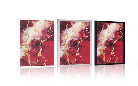 PLAKAT CRVENI MRAMOR - MRAMORNA APSTRAKCIJA - PLAKATI