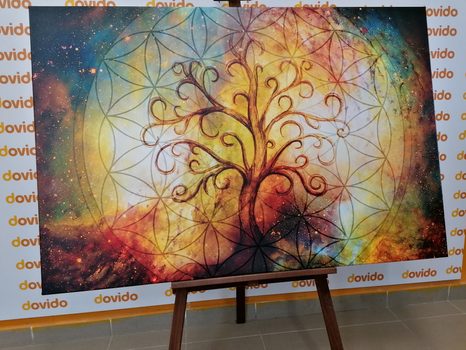 CANVAS PRINT TREE WITH FLOWER OF LIFE - OBRAZY STROMY ŽIVOTA - PICTURES