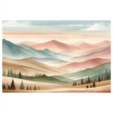 OBRAZ PASTELOVÁ KRAJINA S HORAMI - OBRAZY HORY - OBRAZY