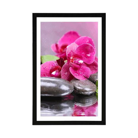 POSTER WITH MOUNT ORCHID WITH A TOUCH OF RELAXATION - FLOWERS - POSTERS