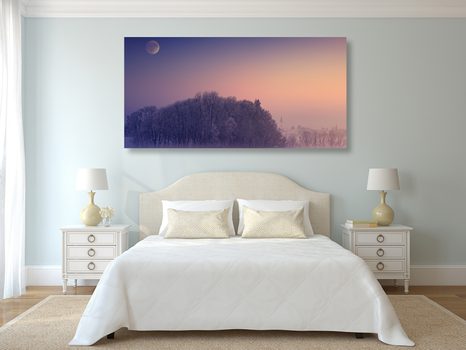 WANDBILD VOLLMOND ÜBER DEM DORF - BILDER VON NATUR UND LANDSCHAFT - BILDER