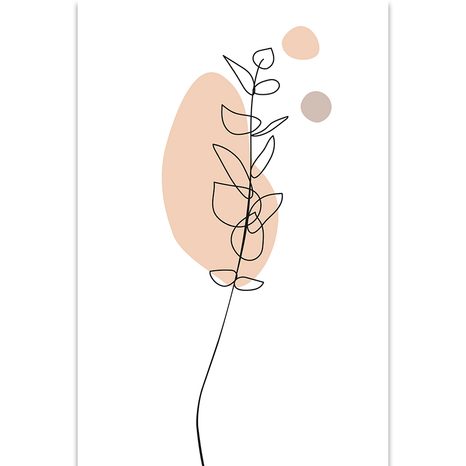 QUADRO SU TELA – FOGLIA MINIMALISTA SU SFONDO BIANCO NO3 - QUADRI FORME ASTRATTE - STAMPE E QUADRI