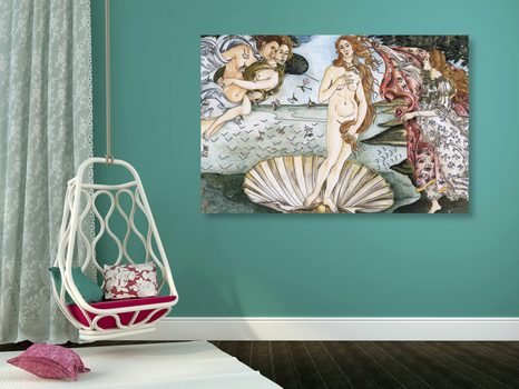 WANDBILD REPRODUKTION VON SANDRO BOTTICELLI - DIE GEBURT DER VENUS - BILDER VON MENSCHEN - BILDER