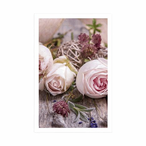 PLAKÁT SLAVNOSTNÍ KVĚTINOVÁ KOMPOZICE RŮŽÍ - KVĚTINY - PLAKÁTY