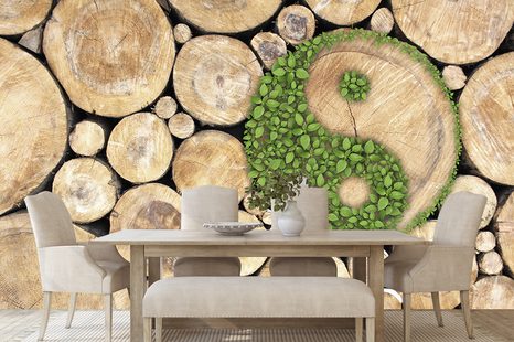 FOTÓTAPÉTA JIN ÉS JANG TERMÉSZETES KIVITELBEN - FENG SHUI TAPÉTÁK - TAPÉTÁK