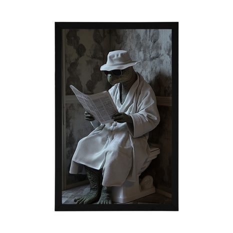 POSTER – TARTARUGA CON GIORNALI IN BAGNO - TARTARUGHE - POSTER