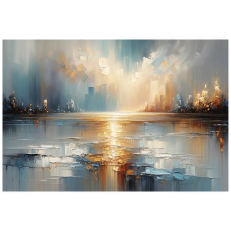 TAPETE ABSTRAKTE STADTLANDSCHAFT IN WARMEN TÖNEN - ABSTRAKTE TAPETEN - TAPETEN