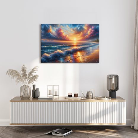 WANDBILD SONNENUNTERGANG ÜBER DEM MEER - BILDER - 🔥 TOTALAUSVERKAUF