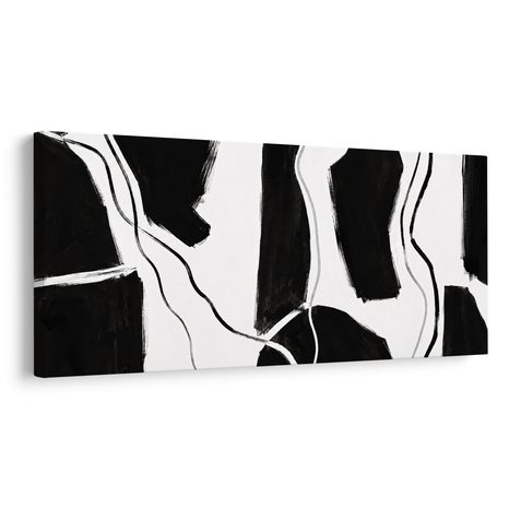 TABLEAU SUR TOILE – FORMES NOIRES MINIMALISTES - IMAGES FORMES ABSTRAITES - TABLEAUX