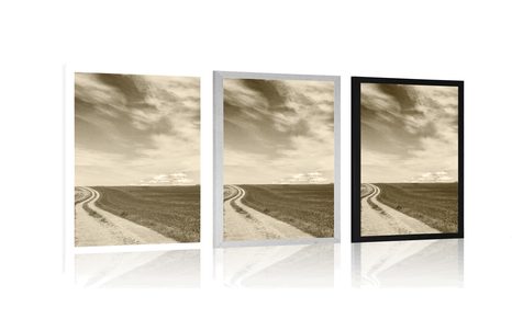 PLAKAT ČAROBNI KRAJOLIK U SEPIJASTOM TONU - CRNO-BIJELE - PLAKATI