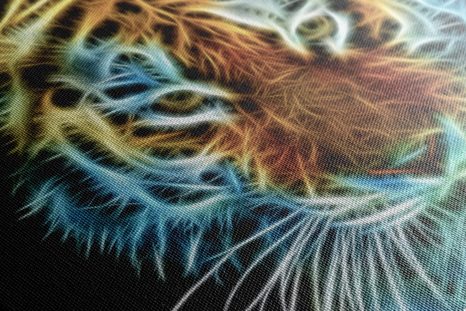 WANDBILD TIGERKOPF IM ABSTRAKTEN DESIGN - BILDER TIERE - BILDER