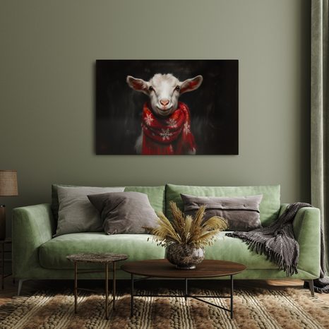 OBRAZ VÁNOČNÍ KOZA S ŠÁLOU - VÁNOČNÍ A ZIMNÍ OBRAZY - OBRAZY