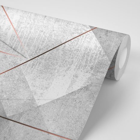 SAMOLEPÍCÍ TAPETA ŠEDÁ TROJÚHELNÍKOVÁ PERSPEKTIVA - SAMOLEPÍCÍ TAPETY - TAPETY