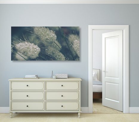 КАРТИНА НА ПЛАТНО – КАПКИ РОСА НА ТРЕВА - КАРТИНИ НА ПРИРОДАТА И ПЕЙЗАЖИ - КАРТИНИ