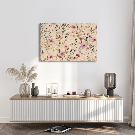 WANDBILD ZARTE BLUMEN-AQUARELLE - BILDER BLUMEN - BILDER