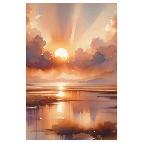 OBRAZ SLUNEČNÍ PAPRSKY V OBLACÍCH - OBRAZY VÝCHOD A ZÁPAD SLUNCE - OBRAZY