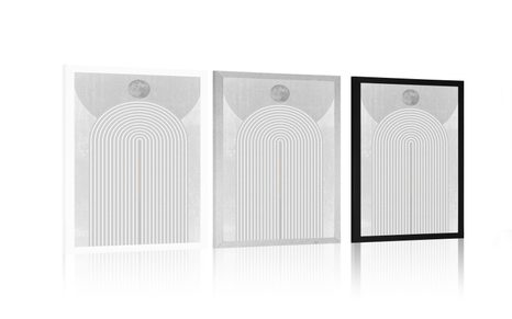 PLAGÁT MODERNÁ ŠEDÁ DÚHA MID-CENTURY - MOTÍVY Z NAŠEJ DIELNE - PLAGÁTY