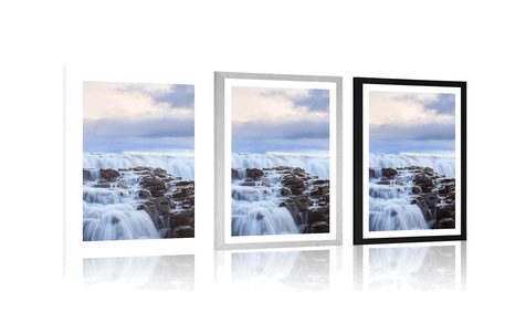 POSTER WITH MOUNT WATERFALLS IN ICELAND - NATURE - POSTERS