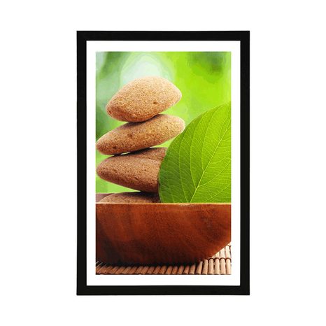 POSTER – PIETRE ZEN E LETTERA IN CIOTOLA - FENG SHUI - POSTER