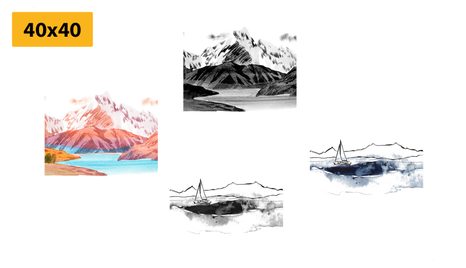 BILDER-SET MAGISCHE LANDSCHAFT IM STIL EINES GEMÄLDES - BILDERSETS - BILDER