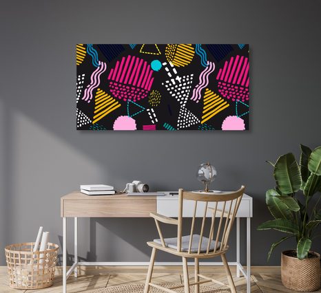 OBRAZ MODERNÍ MEMPHIS VZOR - POP ART OBRAZY - OBRAZY
