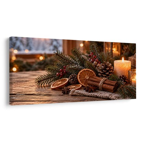 CANVASTAVLA MYSIG ADVENTSDEKORATION MED KOTTAR - JUL- OCH VINTERTAVLOR - TAVLOR