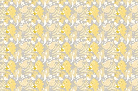 CARTA DA PARATI – MOTIVO POPOLARE IN VERSIONE GRIGIO-GIALLO - CARTA DA PARATI VINTAGE A RETRO - CARTA DA PARATI