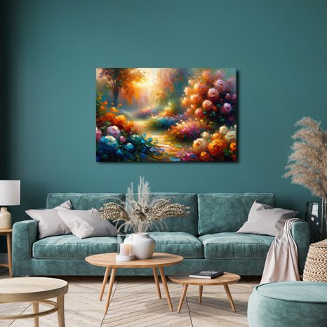 WANDBILD WEG ZWISCHEN BLUMEN - WANDBILDER FELDER UND WIESEN - BILDER