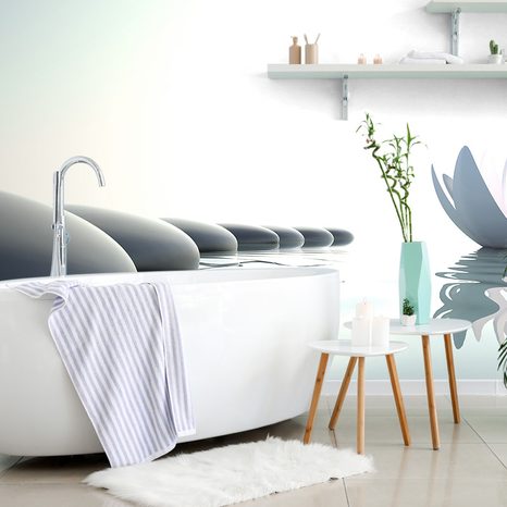 CARTA DA PARATI AUTOADESIVA – FIORE DI LOTO E PIETRE ZEN - CARTA DA PARATI AUTOADESIVE - CARTA DA PARATI